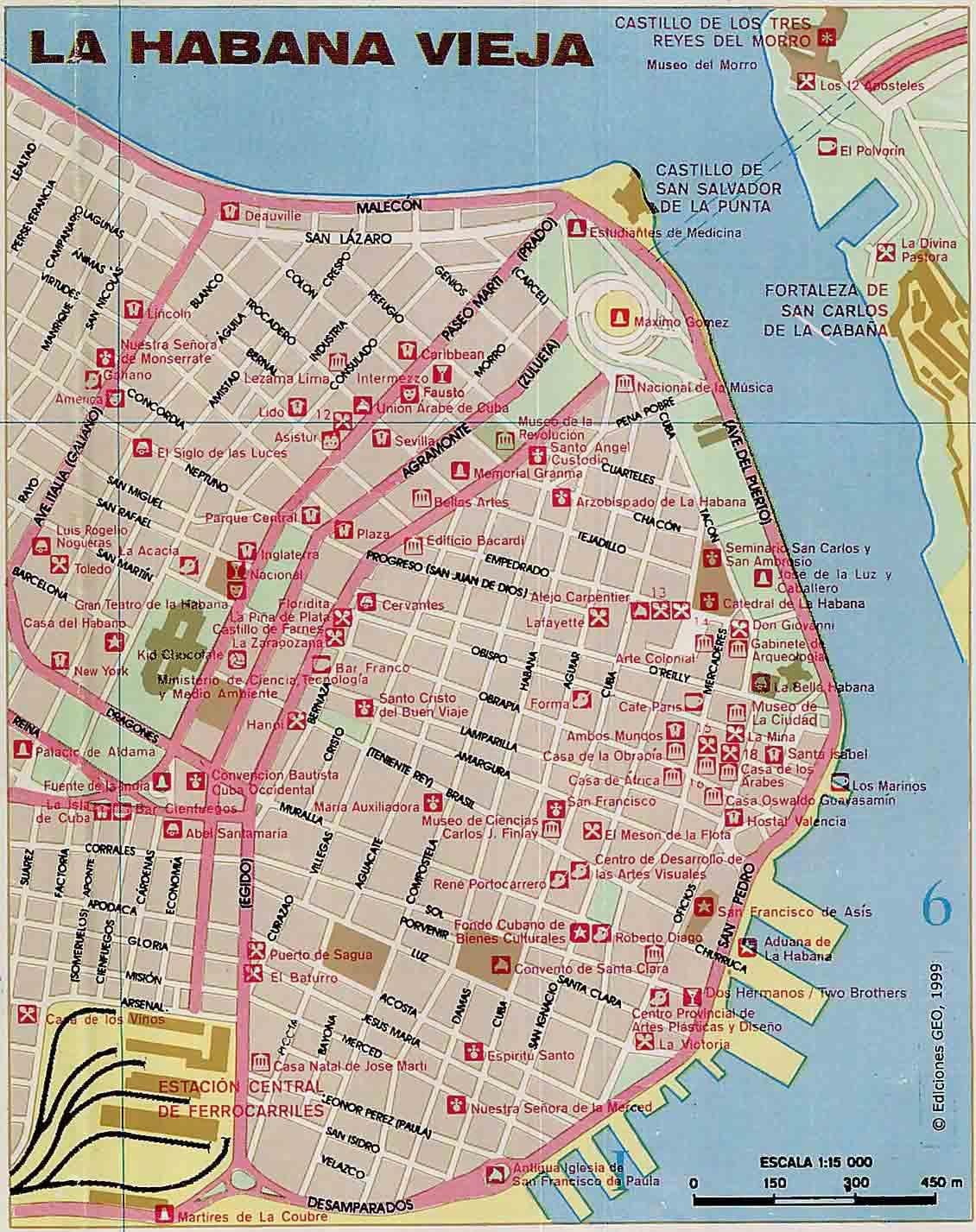 köhnə Havana Kuba xəritəsi