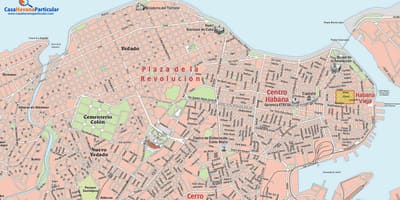 Küçə şəhərin xəritəsi Гаваны Kuba